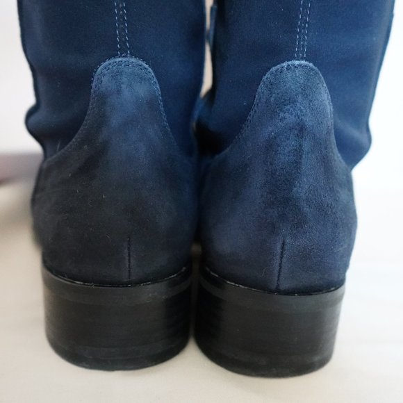 Browns Couture Suede Over-the-knee Boots in Navy - Picture 7 of 11